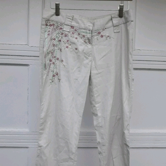 Vintage Embroidered Skinny Pants Tie String Ankle - Picture 6 of 15